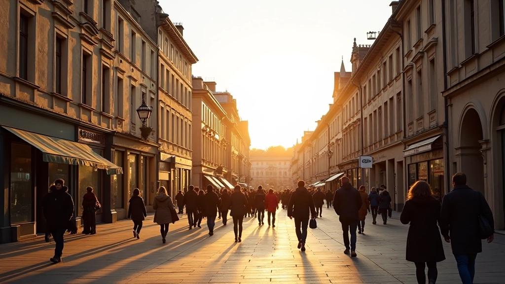 Centre-ville de Dijon avec ses bâtiments historiques illuminés en fin d'après-midi, place Darcy